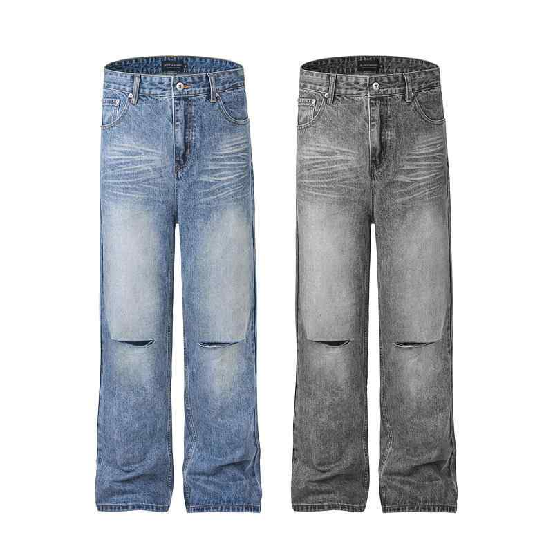 デニム パンツ ジーンズ ヴィンテージ風 レトロ カジュアル 古着風 ジーパン ズボン ダメージ おしゃれ
