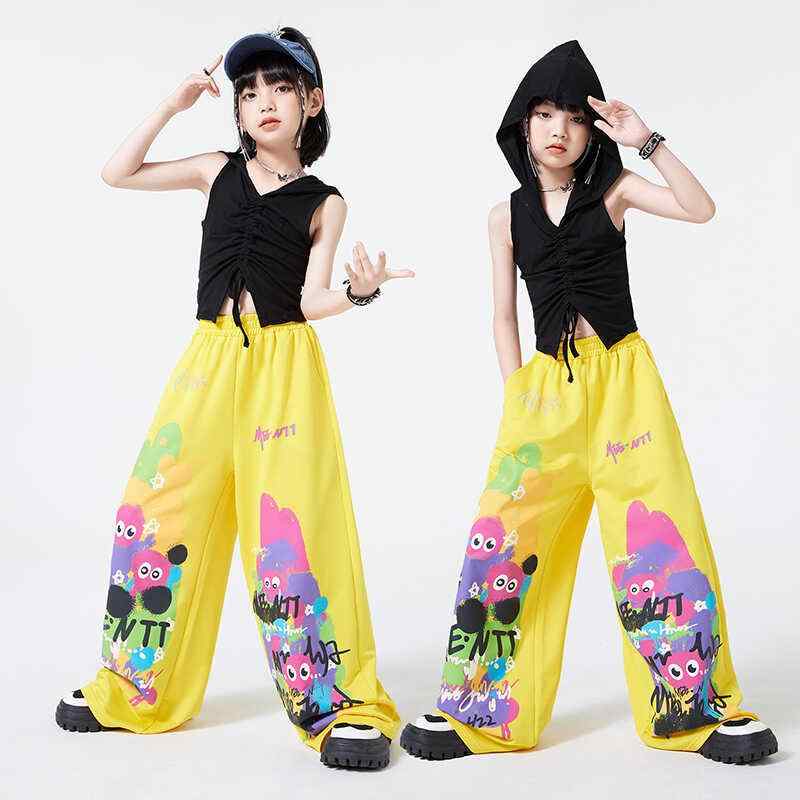 女の子 ダンスウェア 子供服 コスチューム ストリートスタイル ヒップホップ パフォーマンス衣装 ストリートダンス ジャズダンス ユニフォーム チーム衣装 キッズ