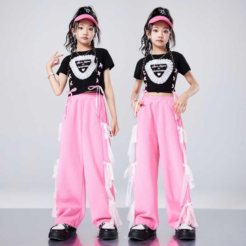 女の子 ヒップホップ チビT へそ出し 子供服 ダンス衣装 パフォーマンス衣装 ストリートダンス ジャズダンス ユニフォーム チーム衣装 キッズ