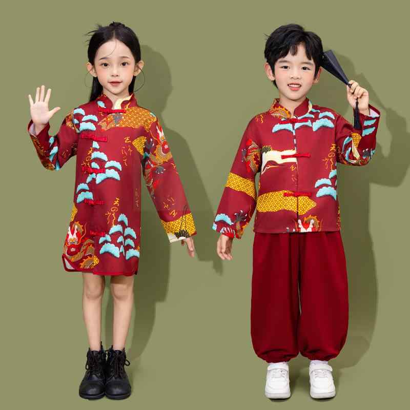 漢服 女の子 男の子 パフォーマンス衣装 チャイナ風 コスチューム 伝統衣装 舞踏衣装 ダンス衣装 合唱大会 小学生 幼稚園 ユニフォーム チアリーディング スポーツ大会 運動会 子供服 キッズ
