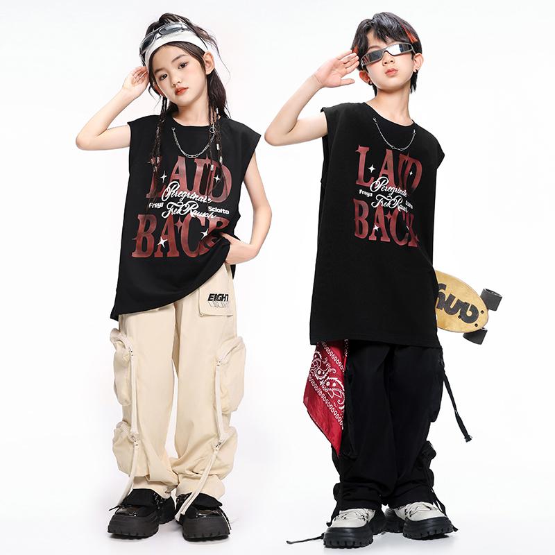 女の子 男の子 ヒップホップ ダンスウェア ストリートスタイル パフォーマンス衣装 ストリートダンス ジャズダンス コスチューム ユニフォーム チーム衣装 キッズ 子供服