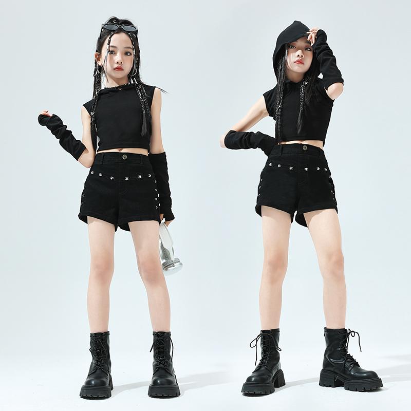 ダンスウェア 女の子 キッズ ストリートスタイル ヒップホップ パフォーマンス衣装 ストリートダンス ジャズダンス コスチューム ユニフォーム チーム衣装 子供服