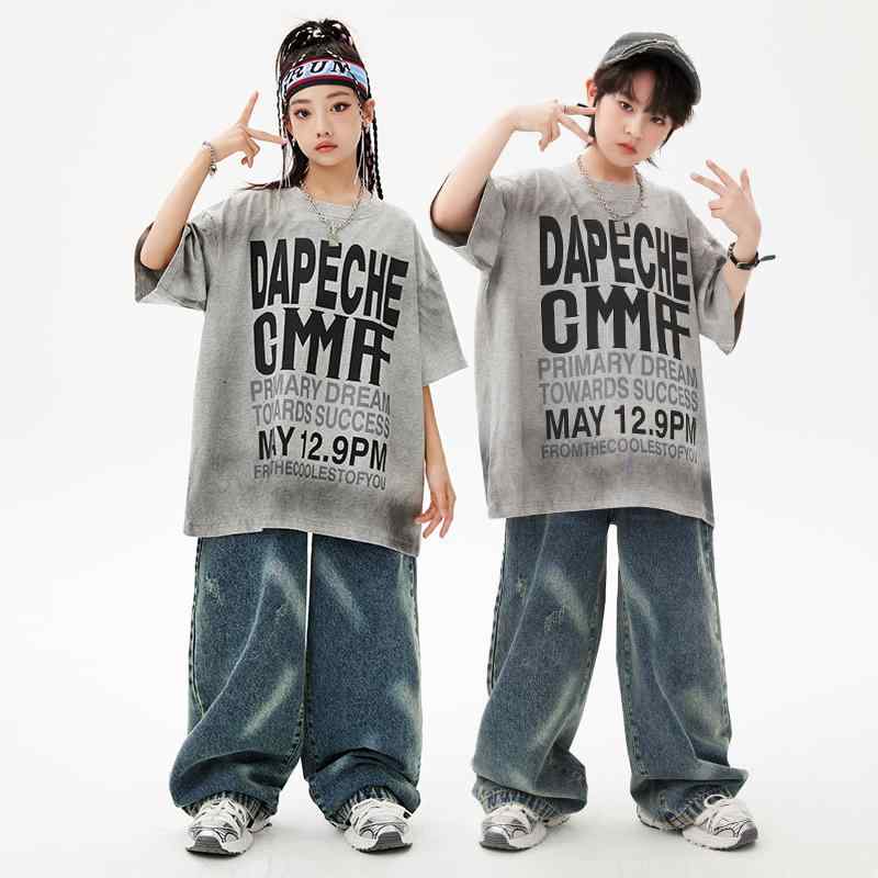 女の子 男の子 ダンスウェア ストリートスタイル ヒップホップ パフォーマンス衣装 ストリートダンス ジャズダンス コスチューム ユニフォーム チーム衣装 キッズ 子供服