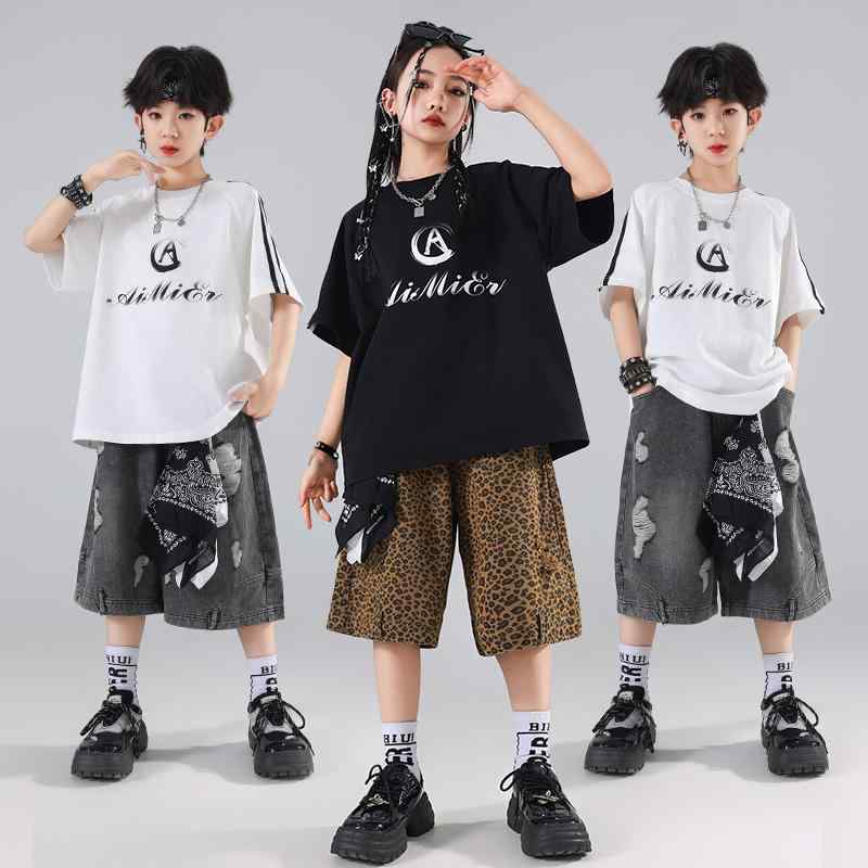 ストリートダンス 女の子 男の子 ヒップホップ パフォーマンス衣装 子供服 ストリートスタイル ジャズダンス ダンスウェア コスチューム ユニフォーム チーム衣装 キッズ
