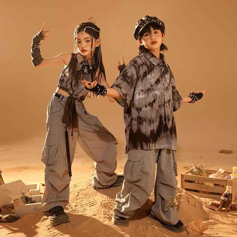 ストリートダンス 子供服 コスチューム 男の子 女の子 ダンス衣装 パフォーマンス衣装 ヒップホップ ジャズダンス ユニフォーム チーム衣装 キッズ