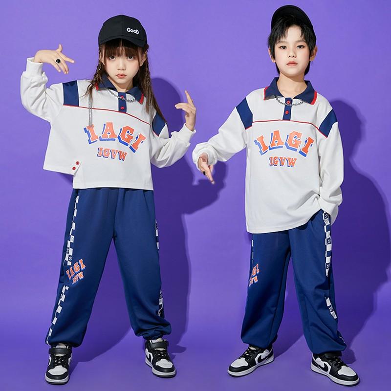 キッズ 子供用 ゲームシャツ 上下 セットアップ ヒップホップ ストリート ダンス 男の子 女の子 クール スポーツ 小学生 運動会 クラス ユニフォーム リンクコーデ 紺 ネイビー ペアルック