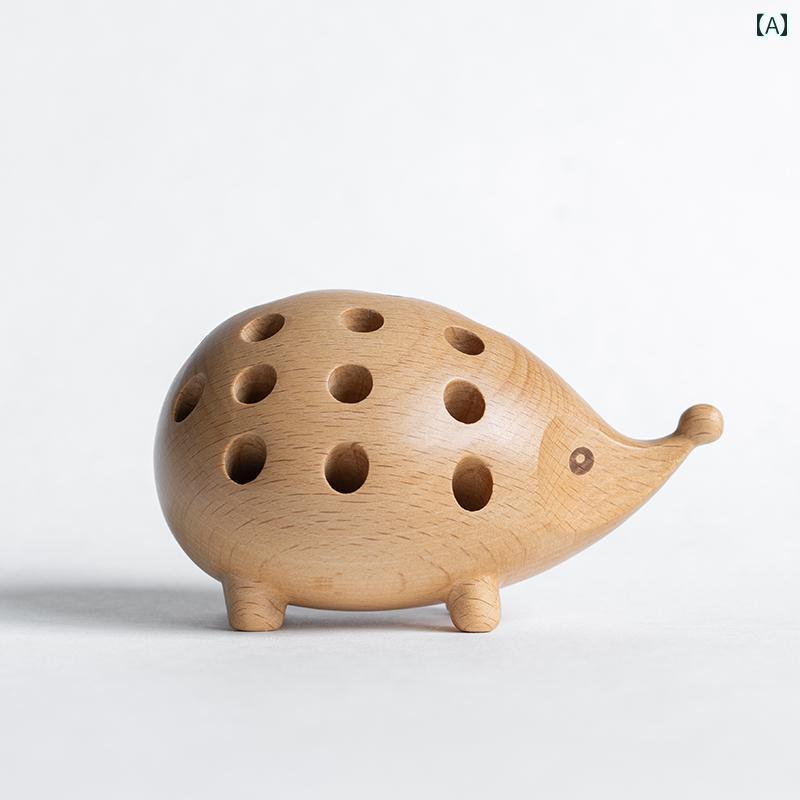 ペンホルダー ハリネズミ ペン立て 子供 かわいい ギフト 木製 収納 ボックス ペン立て 色鉛筆 無垢材 デスク トップ 装飾 4,756円