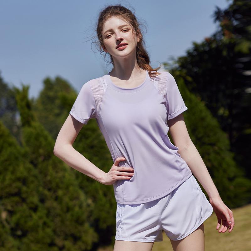 スポーツ Tシャツ レディース 春 ハイエンド メッシュ スリムボディ コントロール 服 半袖 ランニング フィットネス ヨガ トップス