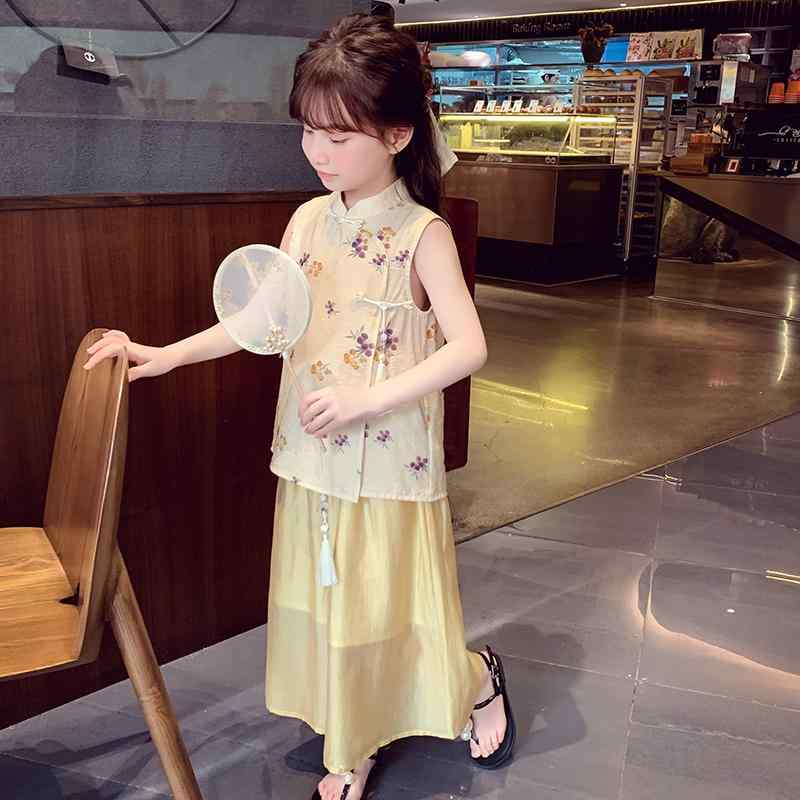 キッズファッション ドレス ワンピース ロング パンツ ズボン キュロット ノースリーブ レトロ かわいい プリンセス サマーウェア おしゃれ 子供 夏 5,122円