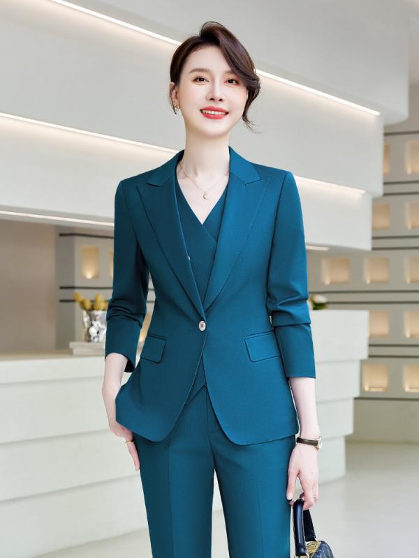 スーツ ビジネススーツ 女性用 秋冬 レディース フォーマルスーツ ジャケット ハイエンド トップス ベスト パンツ スリムフィット レディースファッション｜ラ・グラーヌ