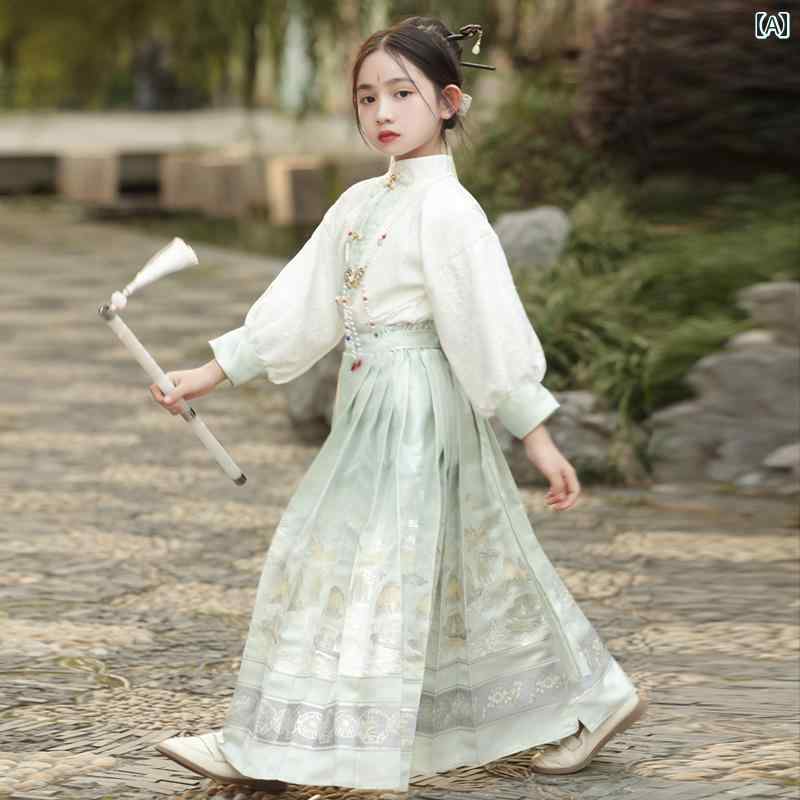 民族衣装 コスプレ 子供 スカート 春夏新 女の子 韓服 中国 レトロ フェアリー キッズ レディース ボトムス 6,155円
