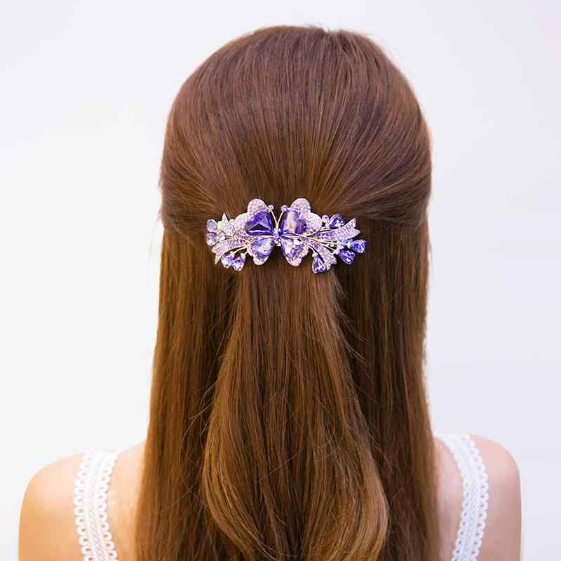 ヘアアクセサリー 髪飾り ライト ハイエンド ラインストーン 蝶 ヘアピン 韓国 ヘアアクセサリー バック ヘッド プレート ヘアピン トップ クリップ 春 クリップ レディース