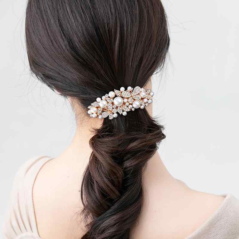 ヘアアクセサリー エレガント バレッタ 髪飾り 精巧 ヘアピン エレガント ヘアピン 大人 レディース ヘアアクセサリー クリップ スプリング クリップ ヘッド ドレス