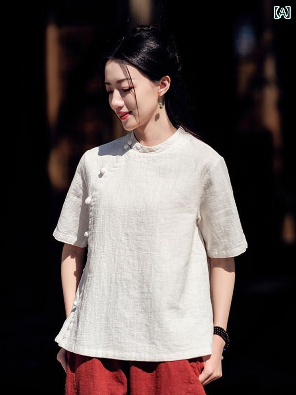 禅服 レディース 女性用 婦人服 トップス シャツ パンツ ボトムス チャイナ風 レトロ 唐装 仏教 瞑想 セットアップ ツーピース 夏