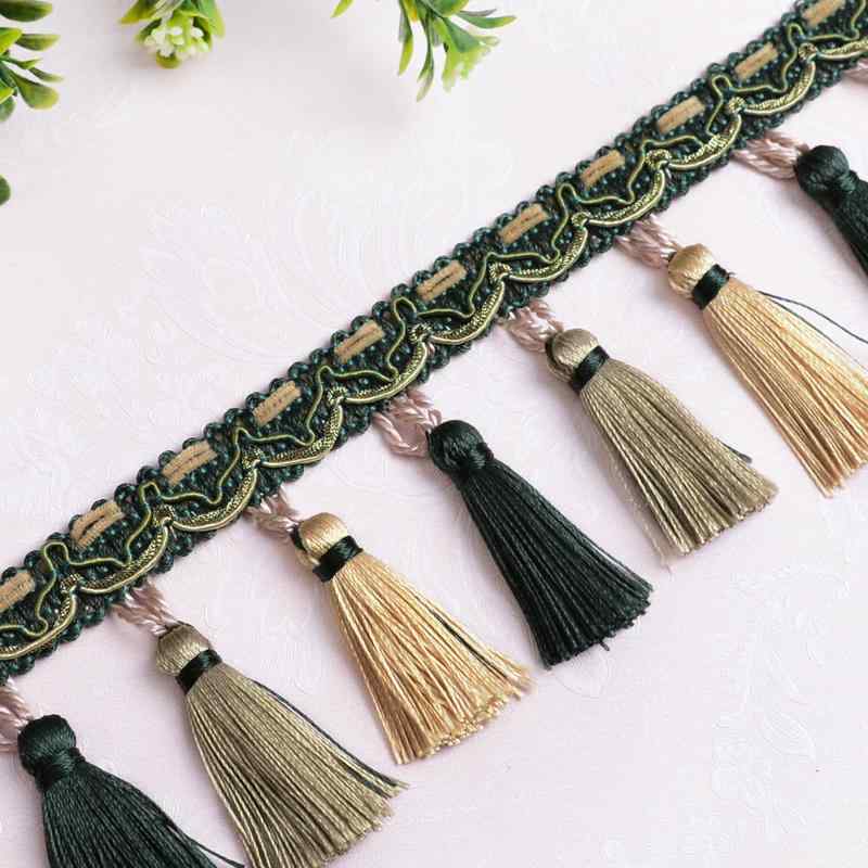 レース カーテン クロス アクセサリー 生地 タッセル ビーズ ロング 刺繍 ホーム リビング 寝室 DIY 材料 雑貨 小物 装飾品
