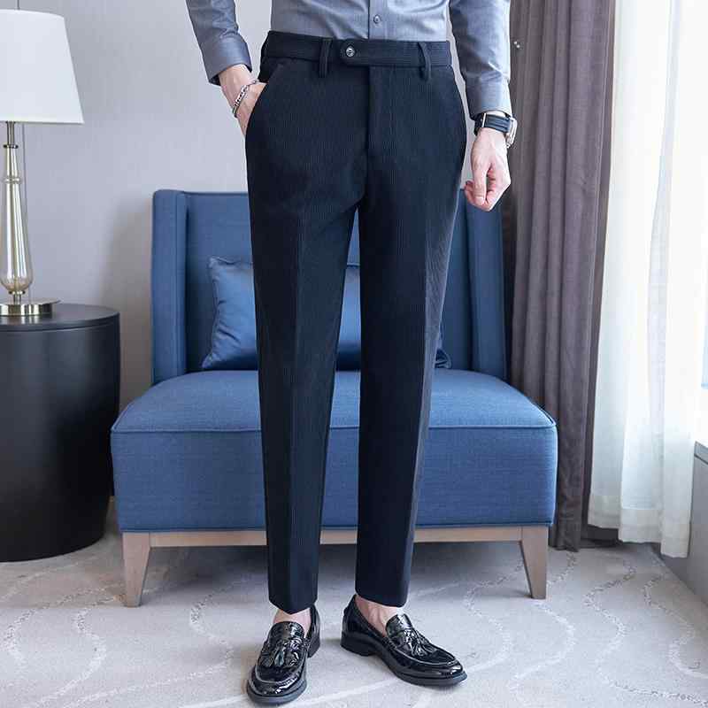 スーツ パンツ スラックス メンズ パンツ ビジネス 秋冬 ドレープ 韓国 パンツ スーツ パンツ スリムパンツ ストレッチ