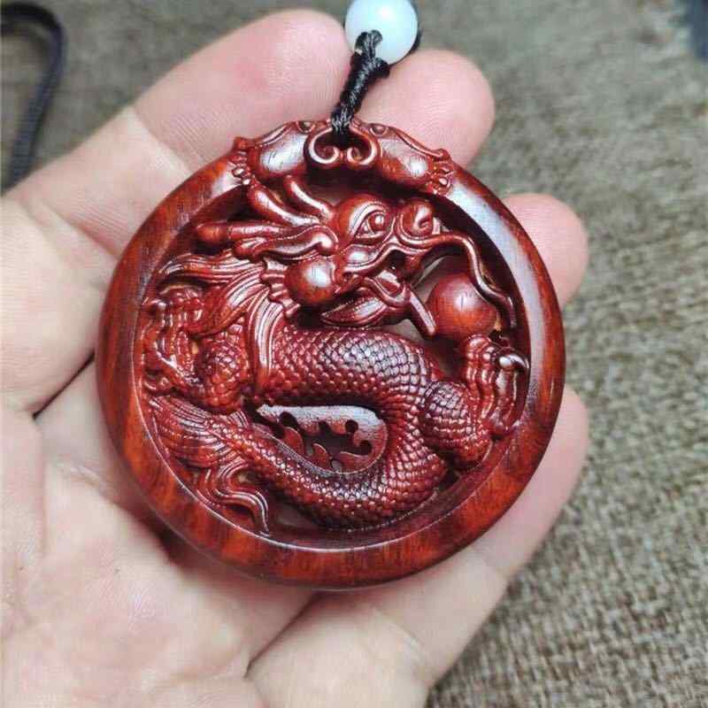ドラゴン 中国風 アクセサリー 装飾品 ローズウッド コイル ネックレス ネック チェーンセーター チェーン 十二支 ドラゴン ペンダント 4,310円