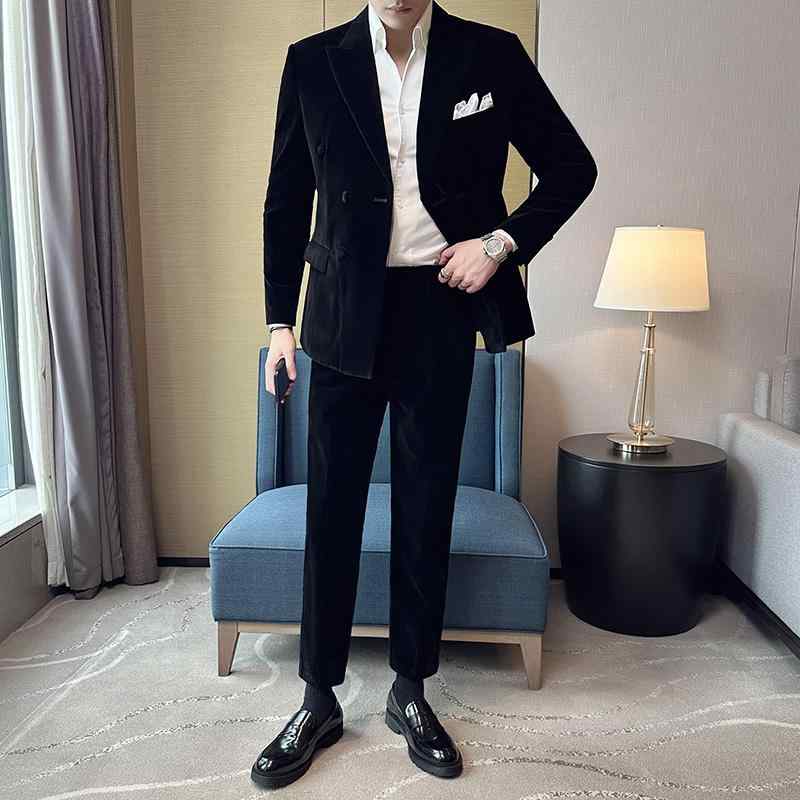ファッション スーツ セット ジャケット ブレザー ツーピース ズボン パンツ ロング シャツ カットソー 秋 大人 男性 スタイリッシュ 洗練 ビジネス カジュアル フォーマル 作業服 紳士服