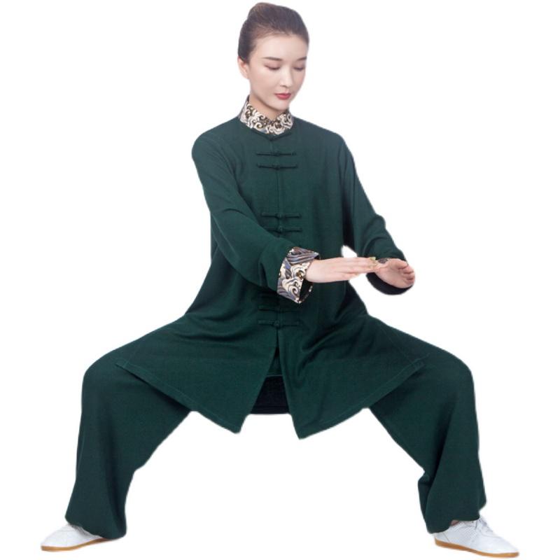 カンフー服 太極拳ウェア 武術着 体操 スポーツ トレーニングウェア ベルベット 暖かい 中国 太極拳 練習 競技 パフォーマンス エレガント メンズ レディース