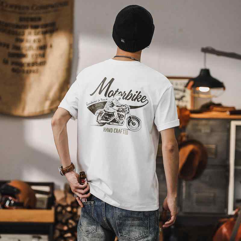 Tシャツ 半袖 メンズ ストリート おしゃれ 紳士服 シャツ ラウンドネック 夏 アメリカン レトロ コットン ファッション カジュアル