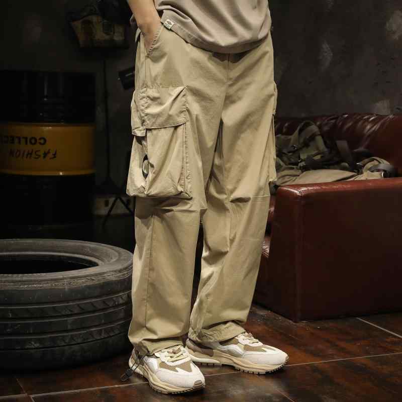メンズ 広広とした 上っ張り ゆったり 引っ切り無い 夏 透け透け 速乾 通気性 細工物お召しもの マルチ 衣嚢 心地よい ズボン下 伸縮性 ロング 流行り物 かっこいい メンズファッション-ズボン・パンツ