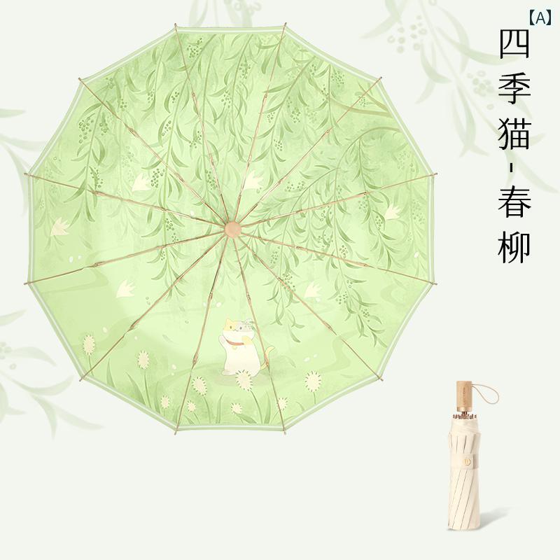 レディース 晴雨兼用 折りたたみ傘 軽量 小型 日傘 日よけ UVカット UPF50+ 女性 傘 16本骨 折りたたみ 大型 丈夫 風 強い 取扱説明書