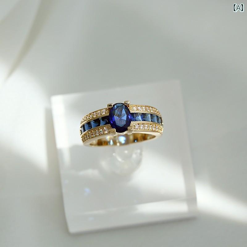 指環 レディース ヴィンテージ 18 K 金メッキ レトロ 輪っか 雅びやか 古典的 ラグジュアリー 佩び物 流行り物 宝飾品 麗しさ