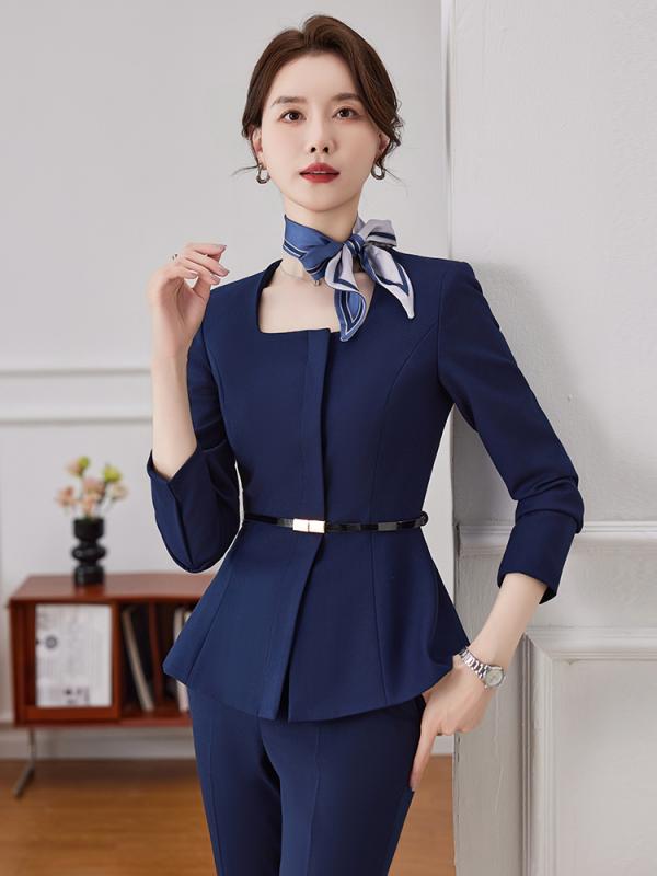 レディース スーツ ジャケット パンツ スカート セットアップ スカーフ付き ベルト付き おしゃれ ファッション 春秋 ハイエンド 大きいサイズ エレガント オフィス｜ラ・グラーヌ