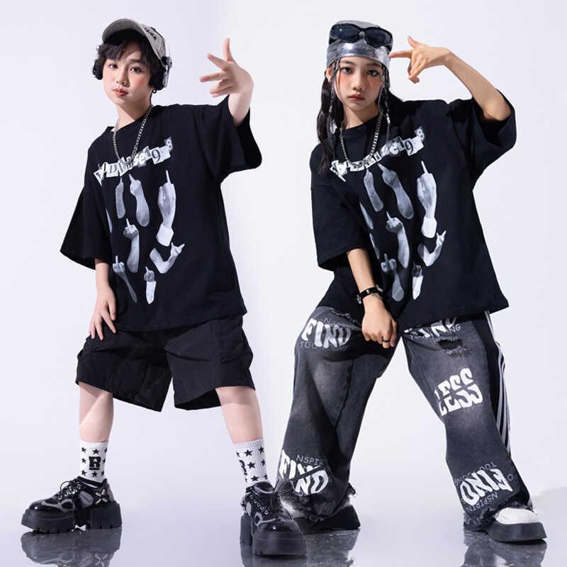 キッズ ヒップホップ ダンスウェア 男の子 女の子 ストリートスタイル パフォーマンス衣装 ストリートダンス ジャズダンス コスチューム ユニフォーム チーム衣装 子供服 4,211円
