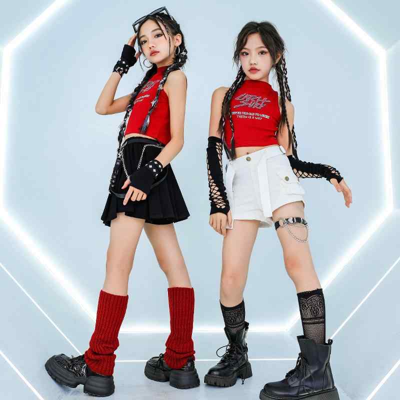パフォーマンス衣装 ガールズ 女の子 ダンスウェア ストリートスタイル ヒップホップ ストリートダンス ジャズダンス コスチューム ユニフォーム チーム衣装 キッズ 子供服