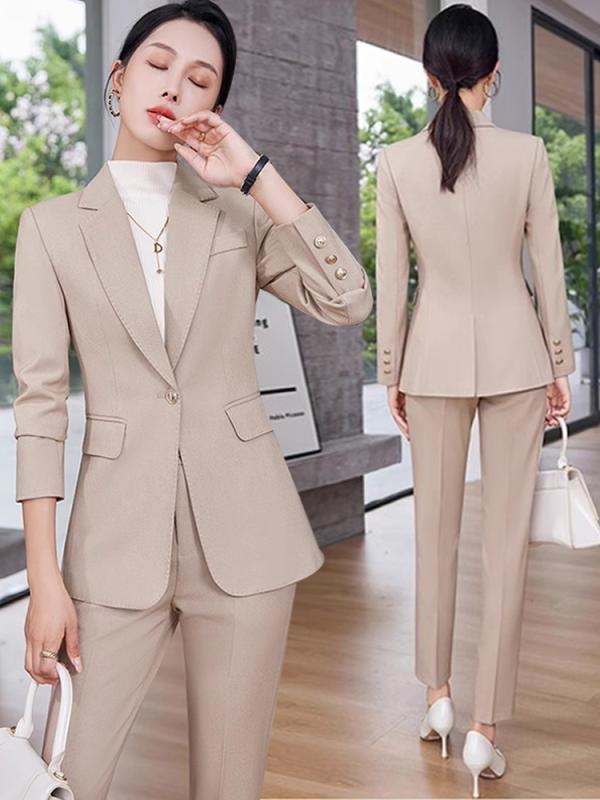 ビジネス スーツ レディース 婦人服 ジャケット ブレザー アウター パンツ セットアップ スーツ 仕事 入学式 通勤 オフィス スリムフィット 秋冬｜ラ・グラーヌ