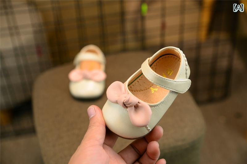 春夏 ベビー ステップ イン シューズ 靴 レディース ソフト ソール リボン かわいい 通気性 カジュアル