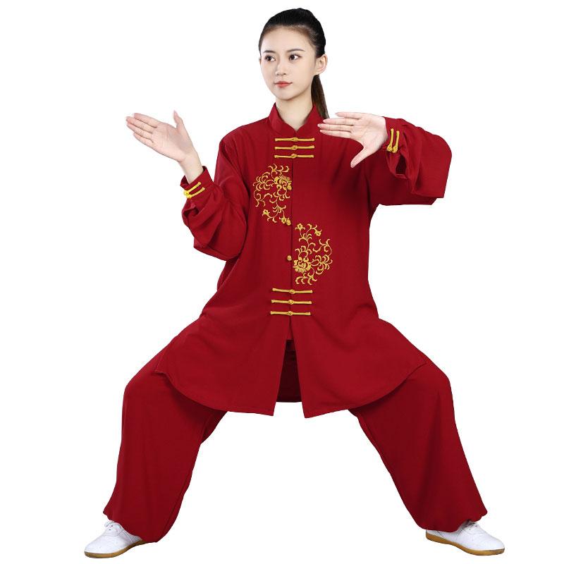 太極拳ウェア カンフー 体操 武術 スポーツウェア トレーニングウェア 中国 太極拳 練習 競技 パフォーマンス エレガント メンズ レディース