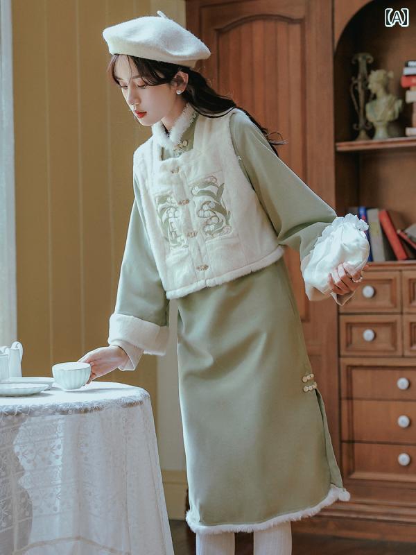 漢服 民族 ドレス 大人 上品 シンプル 華やか きれいめ パーティ ウェディング セレモニー レディース チャイナテイスト