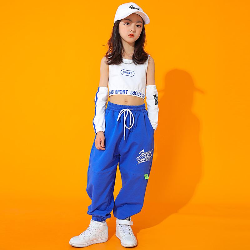 キッズ ストリート ファッション セットアップ 子供服 ヒップ ホップ クール ダンス パフォーマンス カジュアル 衣装 ガールズ 女の子
