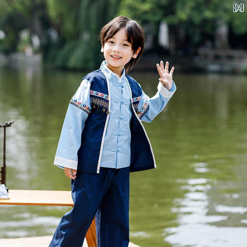 子供服 男の子 民族衣装 ミャオ族 スーツ パーティー 発表会 お呼ばれ 入学式 卒業式 秋 おしゃれ スタイリッシュ キッズ