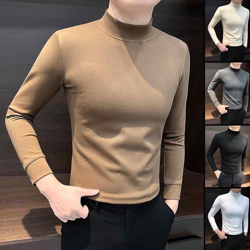 シャツ トップス メンズ レイヤリング シャツ ファッション ハーフハイネック 暖かい 春秋 長袖 カジュアル スタイリッシュ シンプル モダン