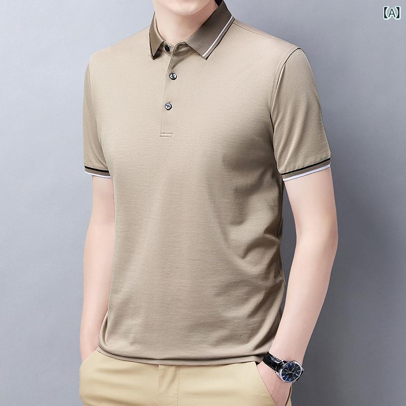 メンズ トップス 夏 半袖 Tシャツ シンプル 汎用性 男性用 スタイリッシュ カジュアル コットン ポロシャツ