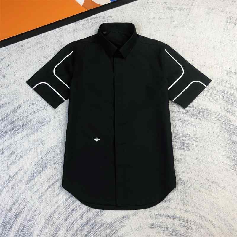 シャツ メンズ 袖 蜂 刺繍 シンプル おしゃれ シャツ 紳士服 スリムフィット 半袖 軽量 快適 ビジネス オフィス