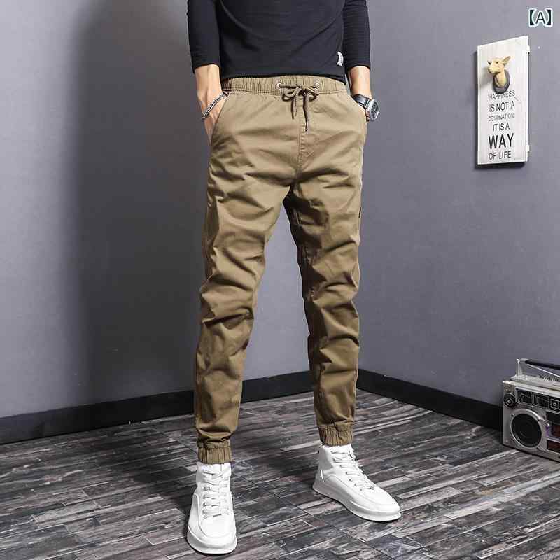 カジュアル パンツ メンズ 快適 動きやすい ワーク レジャー デイリーユース ズボン スリム スリム ファッション ロング
