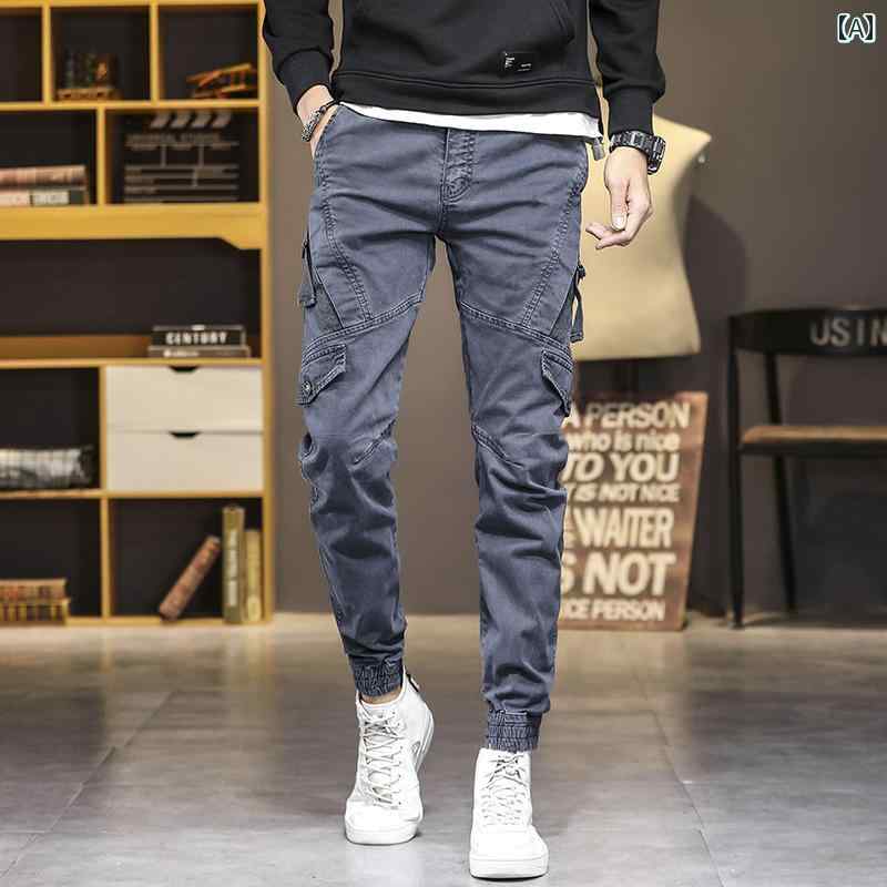 カジュアル パンツ メンズ 快適 動きやすい ワーク レジャー デイリーユース ズボン イン 韓国 おしゃれ オールシーズン