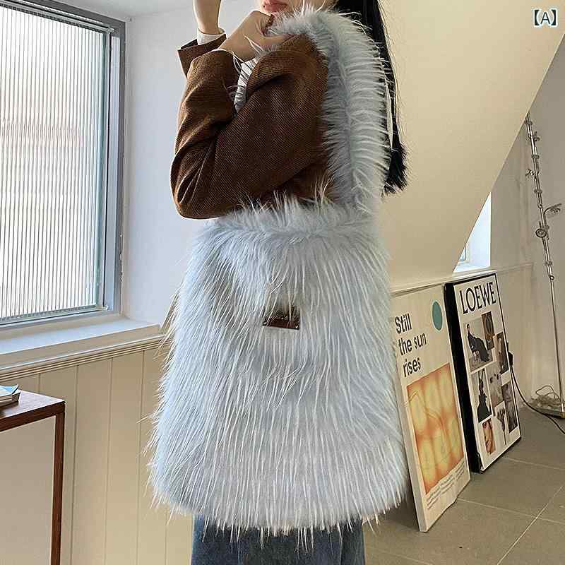 秋冬 ぬいぐるみ バッグ レディース大容量 通勤 バッグ 毛皮 ショルダートートバッグ きれいめ かわいい