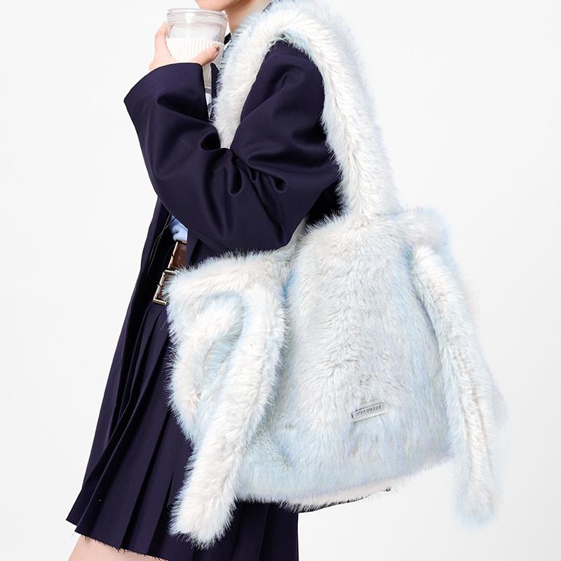 ショルダーバッグ レディース ガールズ ぬいぐるみ トートバッグ 毛皮 バッグ大容量 クロス ボディ 冬 通勤 毛皮 バッグ 女性