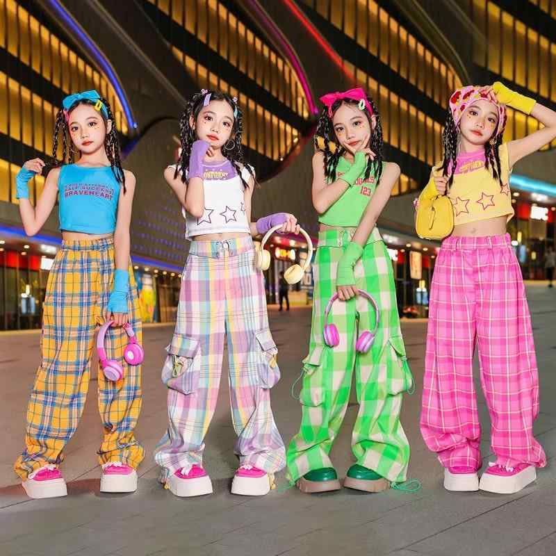 ダンスウェア ヒップホップ ジャズダンス 女の子 へそ出し ストリートダンス ストリートスタイル パフォーマンス衣装 コスチューム ユニフォーム キッズ 子供服