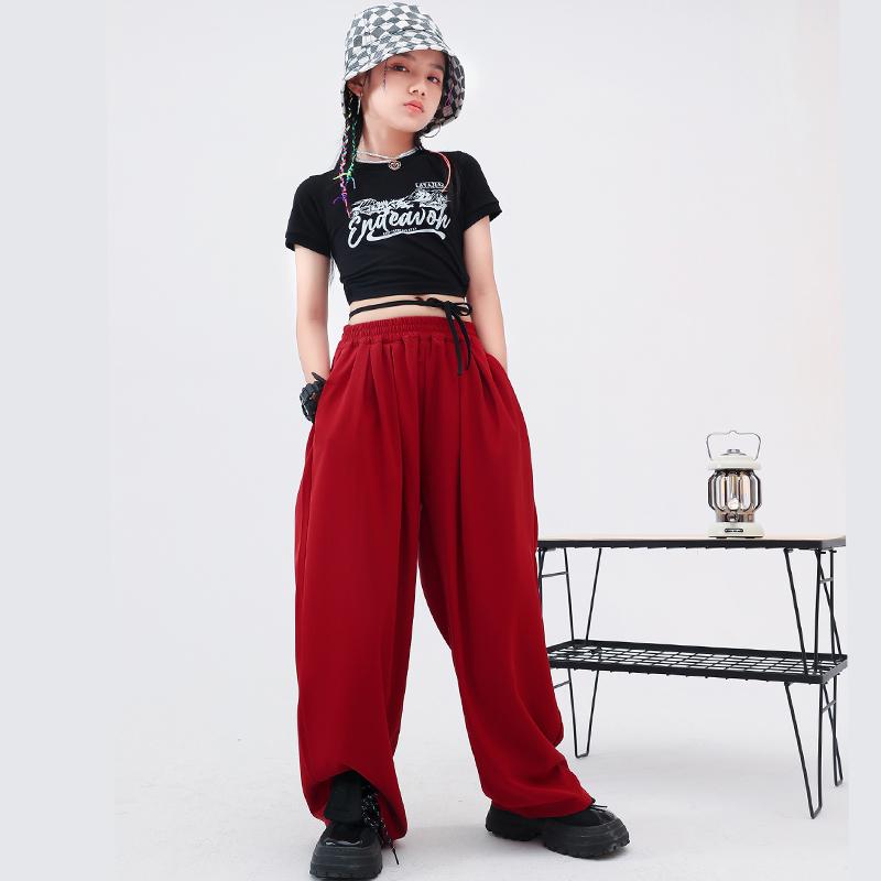 女の子 パフォーマンス衣装 ダンスウェア ジャズダンス ヒップホップ へそ出し ストリートダンス ストリートスタイル コスチューム ユニフォーム キッズ 子供服
