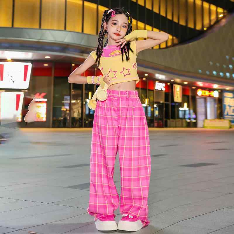 夏 子供服 コスチューム 女の子 ダンスウェア ジャズダンス ヒップホップ へそ出し ストリートダンス ストリートスタイル パフォーマンス衣装 ユニフォーム キッズ