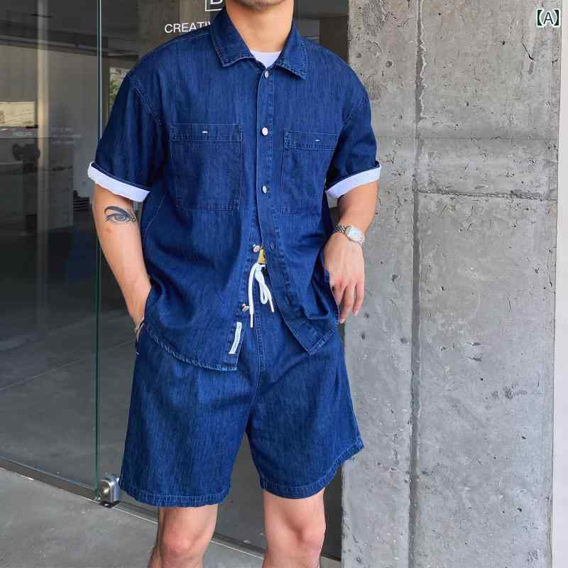セットアップ シャツ パンツ シンプル カジュアル おしゃれ スタイリッシュ 紳士 大人 メンズ ファッション 大きいサイズ 夏