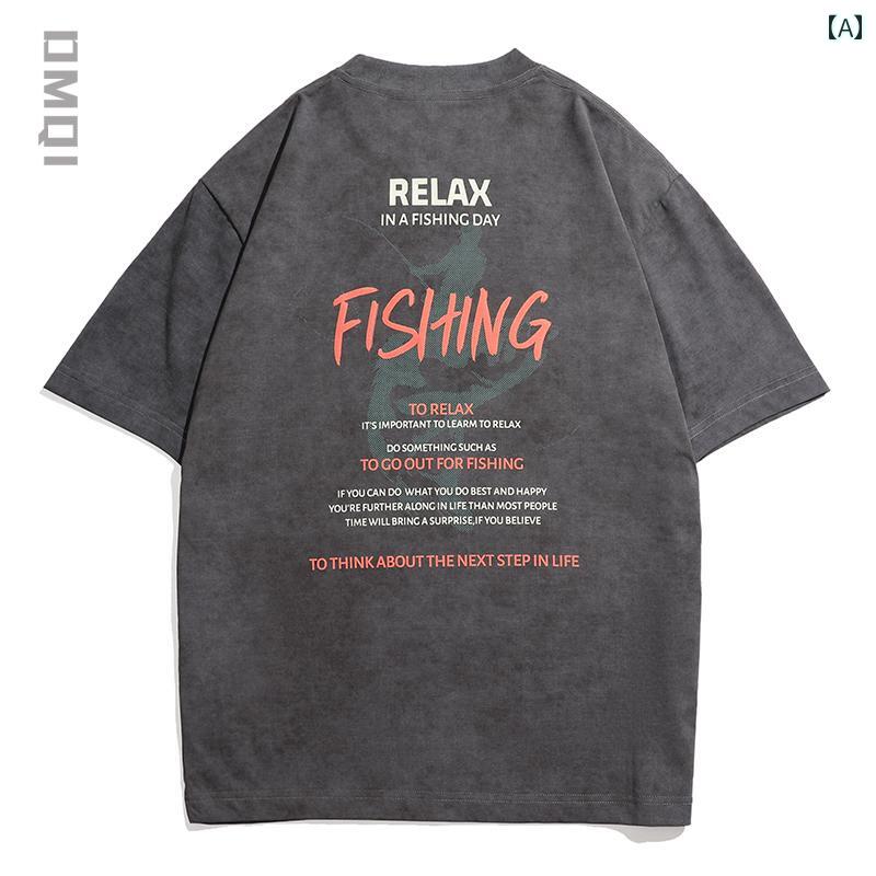 Tシャツ ヘビーウェイト レトロ 夏 アメリカン ファッション 半袖 メンズ ゆったり 大きいサイズ 男性用 綿 テキスト ラウンドネック カジュアル