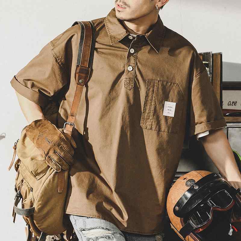 Tシャツ アメリカン クラシック 半袖 メンズ 夏 綿 アメカジ ゆったり コントラスト 刺繍ロゴ バッジ 冷感 ダメージ加工 グリーン グレー コーヒー