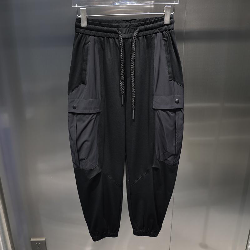 カジュアル パンツ リラックス 普段着 夏 薄手 ターポリンパンツ ポケット 巾着 弾性 ブラック ファッション 軽量 防水 快適 柔軟 ストレッチ 機能性 ノーアイロン